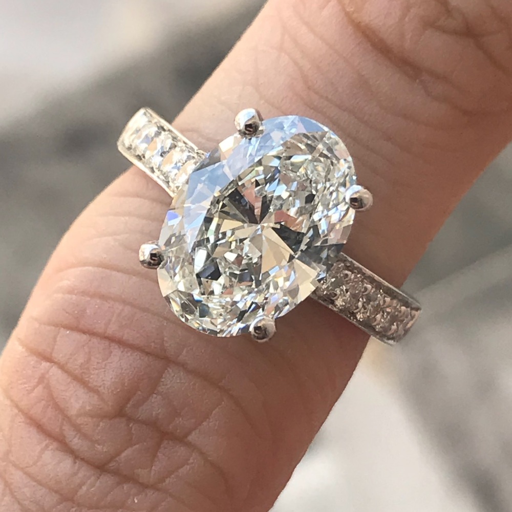 Oval diamond engagement ring custom